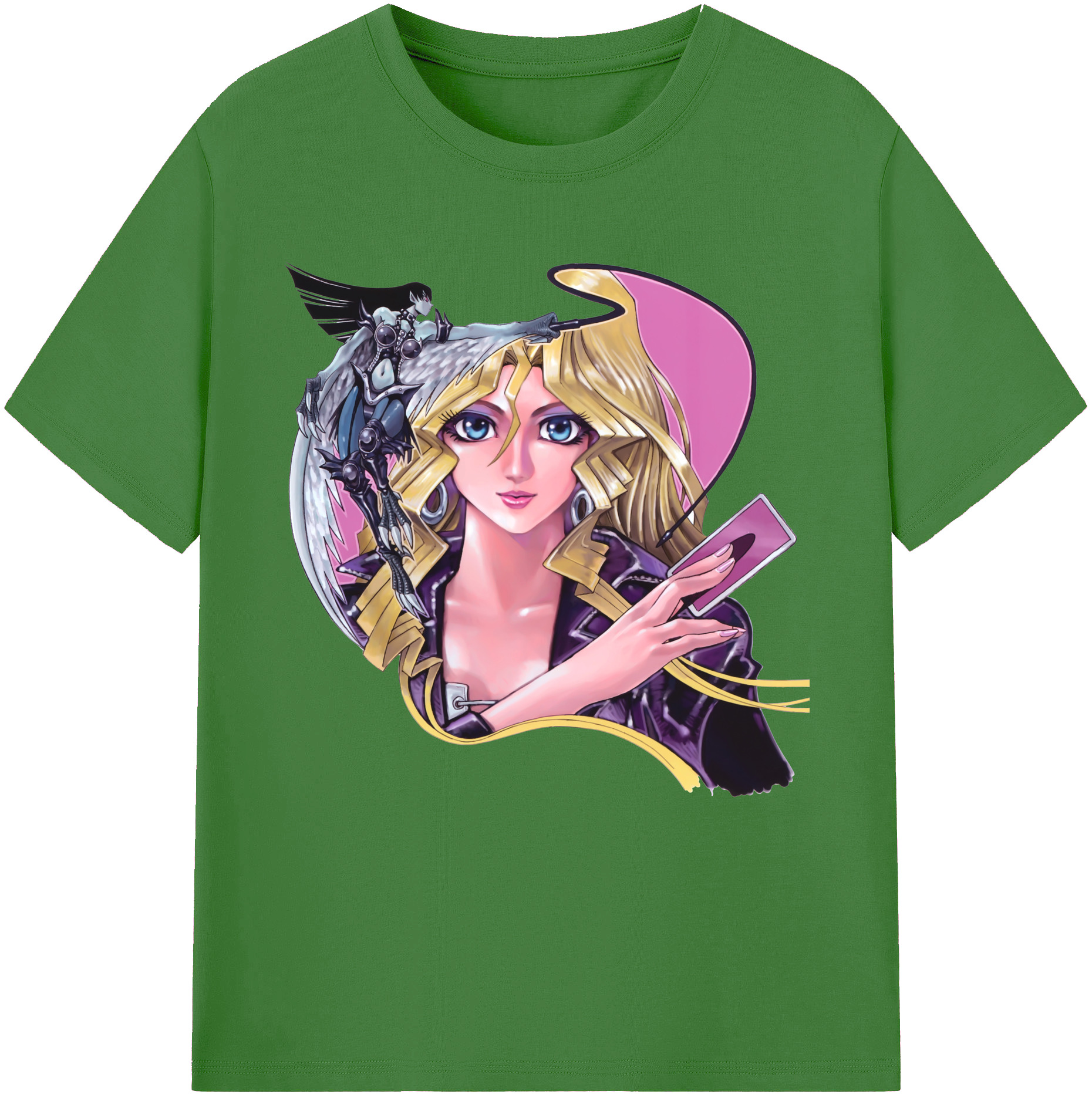 （画像用） 遊☆戯☆王 Yu-Gi-Oh! レディースカジュアルプリントTシャツ（綿100％）